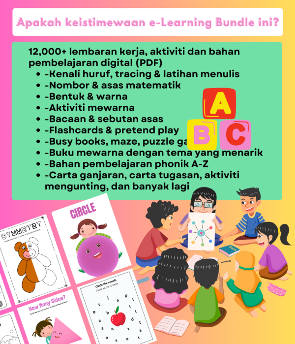 12,000+ e-Learning Bundle | Worksheet Prasekolah & Kanak-Kanak | Digital PDF - Image 2