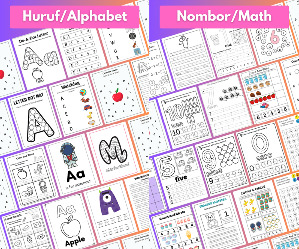 12,000+ e-Learning Bundle | Worksheet Prasekolah & Kanak-Kanak | Digital PDF - Image 8